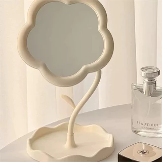GTRMALLSHOP（3601）กระจกดอกไม้ตั้งโต๊ะ มีความกะทัดรัด น้ำหนักเบา หมุนได้ 360°