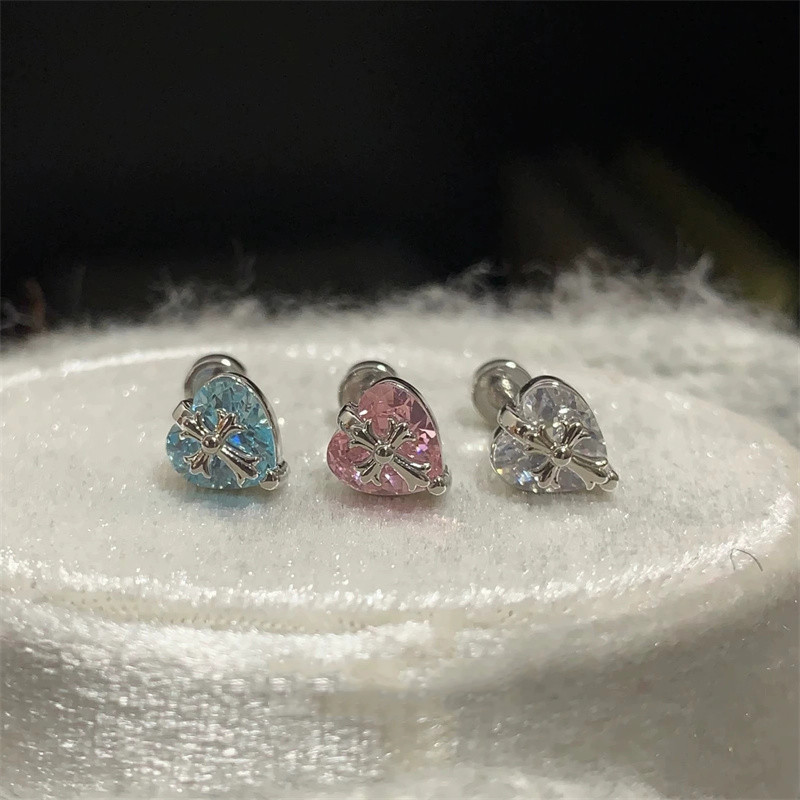 ต่างหู Earbone Rhinestone หัวใจโลหะผสมยอดนิยมสําหรับผู้หญิง