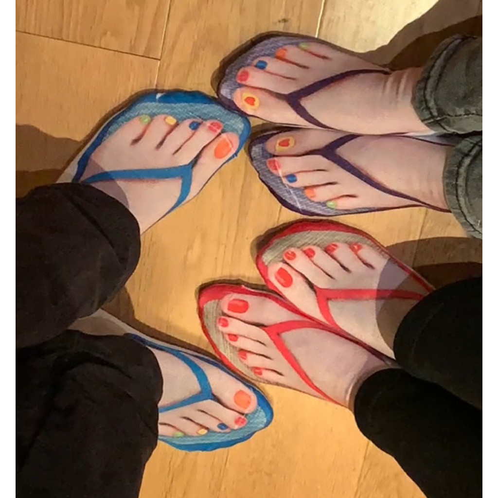 3d ถุงเท้าตลก ZXYOUPING ถุงเท้าผ้าฝ้าย/แฟชั่นน่ารักถุงเท้า/3D Flip-Flops ถุงเท้า/พิมพ์ถุงเท้าที่มองไม่เห็น/ต่ําตัดถุงเท้าลําลอง