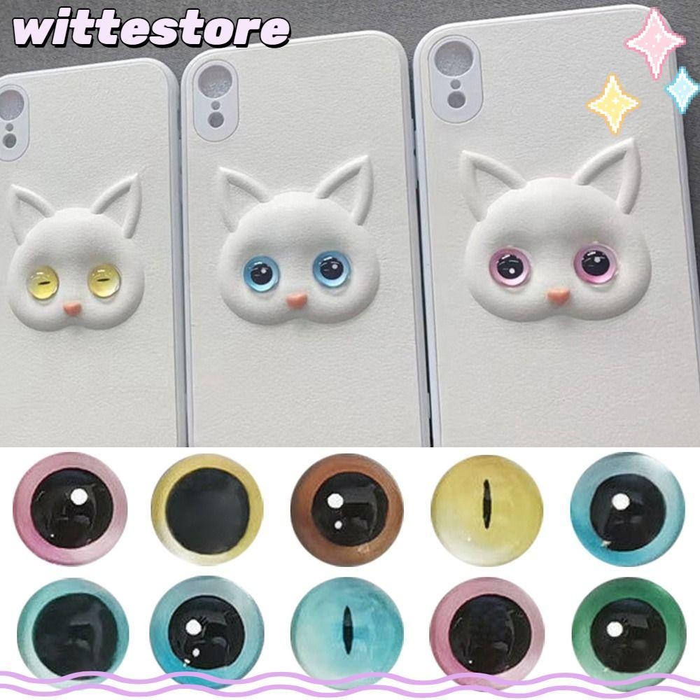 Witte ลูกตาตุ๊กตา แบบแก้ว 10 มม. อุปกรณ์เสริม สําหรับตกแต่งโทรศัพท์มือถือ DIY