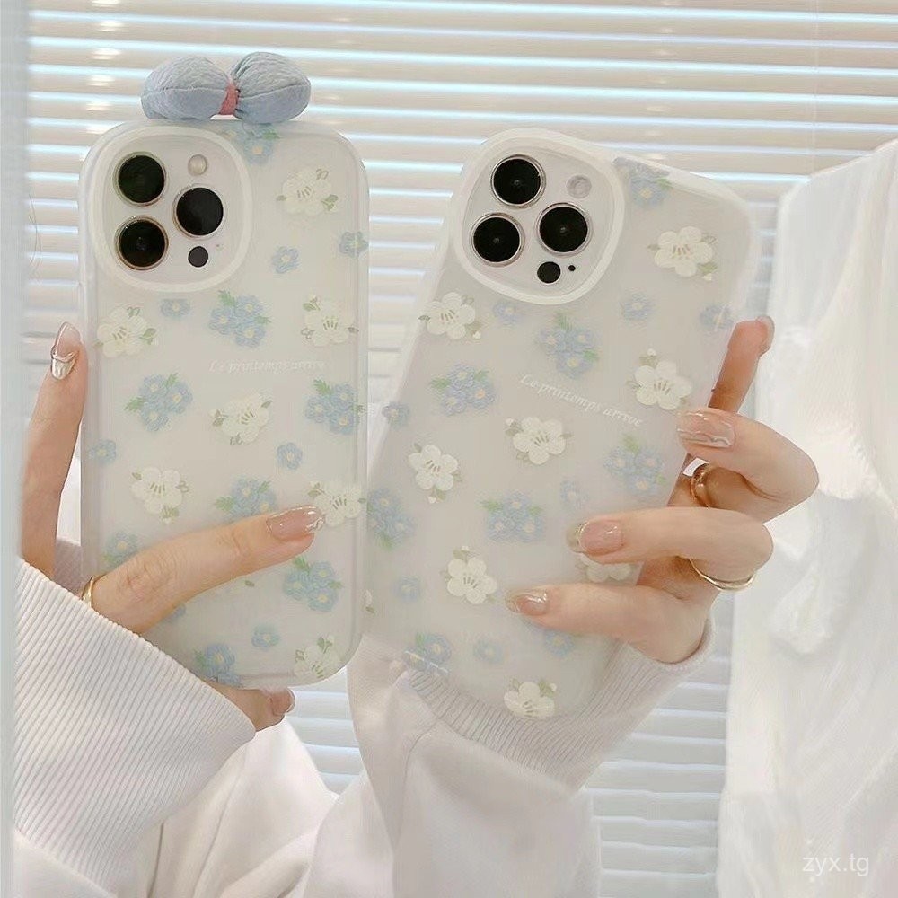 สามมิติดอกไม้โบว์แอปเปิ้ล13Promax/12/11เคสโทรศัพท์มือถือ iphonexs ซิลิโคน XR นุ่ม78PLUS glpb