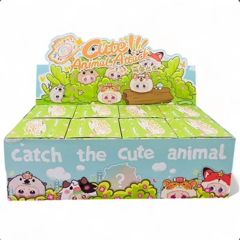 สินค้าใหม่ของแท้ 1กล่อง แบบจุ่ม จุ่มน้องสัตว์ Cute beasts appear and plush ชุดตุ๊กตารุ่นแรก ลุ้นสีลุ้นซีเครท ของขวัญ