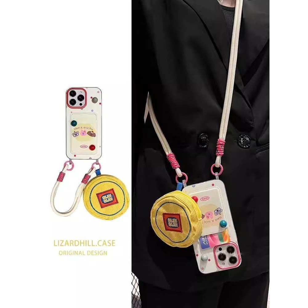 กระเป๋าหนังสือมินิซองใส่บัตรเคสมือถือแนวทแยงสำหรับแอปเปิ้ล16 iphone15 14 13 12 11 PRO MAX