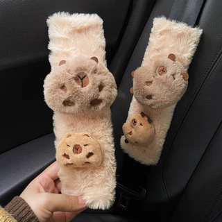 การ์ตูนตุ๊กตาไหล่ปลอกหมอนอิงความปลอดภัยเข็มขัดปกป้องกันรถที่นั่งเข็มขัดสาย เบาะ ป้องกันและตะขอ