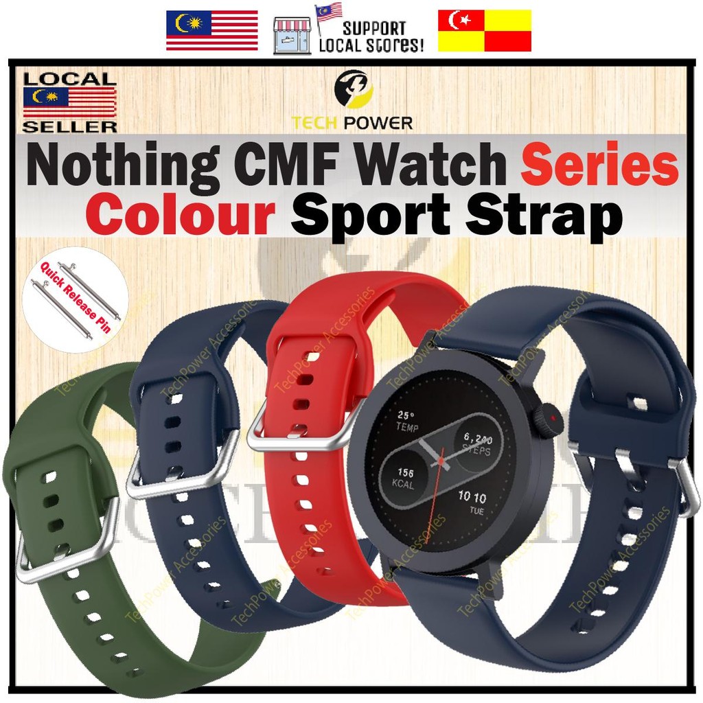 Nothing CMF Watch 3 Pro / Pro 2 / CMF Watch Pro Strap Color Silicone Sport Style Strap 22mm,Tali Jam