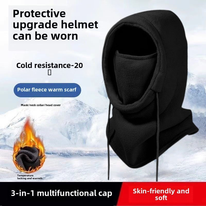 Winterหมวกเล่นสกีที่อบอุ่นสำหรับขี่จักรยานกลางแจ้งหมวกกันหนาวขนแกะขั้วโลกเหมาะสำหรับผู้ชายและผู้หญิง