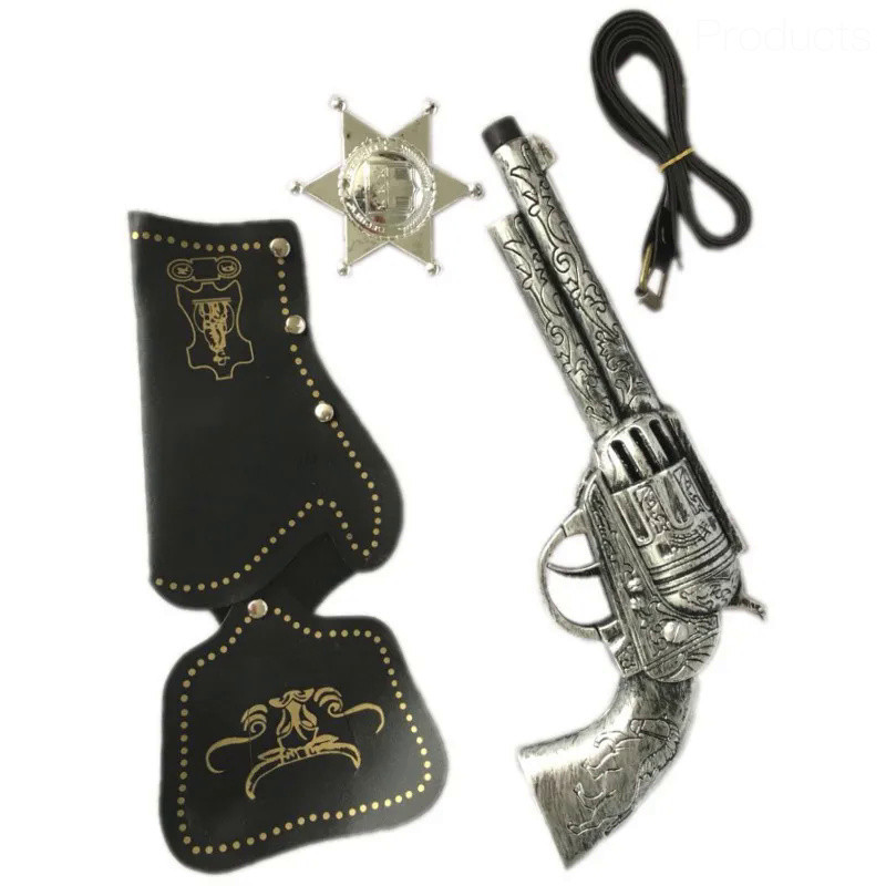 Men Retro Cowboy Gun Toy Pirate Captain Jack Cosplay Weapon Holster Belt Plastic Christmas Costume P