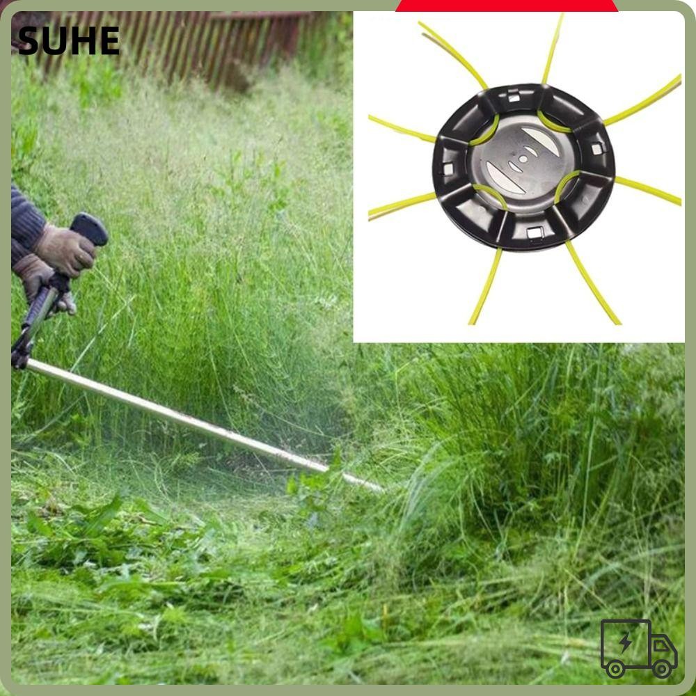 Suhe Strimmer Grass Head, 4 Lines Removal Grass Trimmer Head,เปลี่ยนแผ่นเหล็กแบบพกพาสวนวัชพืช Brushcutter Part