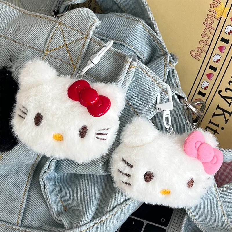 [FL] Kawaii การ์ตูน Plush Sanrio Hello Kitty พวงกุญแจตุ๊กตานุ่มตุ๊กตาของเล่นกระเป๋าเป้สะพายหลังจี้อุปกรณ์ตกแต่งของขวัญวันเกิด TH