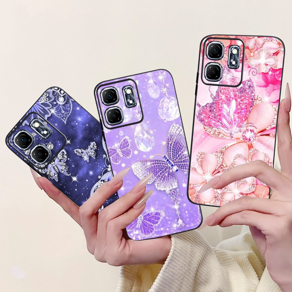 สําหรับ Infinix Smart 9 X6532 ปลอกแฟชั่นผีเสื้อ Love Heart ซิลิโคนอ่อนนุ่มกันกระแทกสําหรับ Infinix Smart9 2024 กรณี