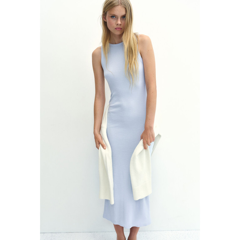 H&M เดรสบอดี้คอนผ้าถักลาย Women Ribbed bodycon dress 1213128_3