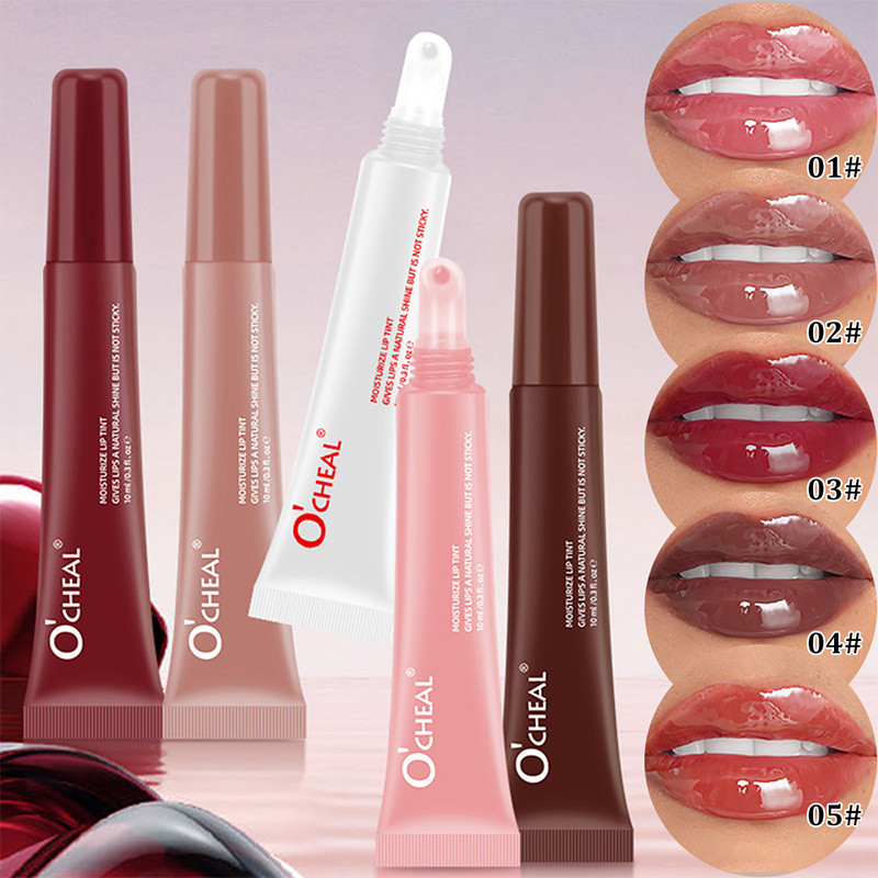 Ocheal Water Light Dudu ลิปสติก Mirror Liquid Lip Gloss ลิปกลอส Rich Lip Oil Moisturizing และ Non Staining Glass Lip Oil