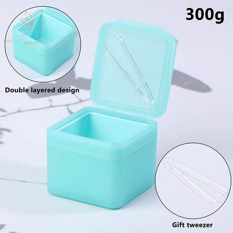 [maybeauty] 300g Double Layer Square Makeup Remover กล่องผ้าฝ้าย Flip Cover Self Matching แหนบสําลีกล่องเก็บ {TH}