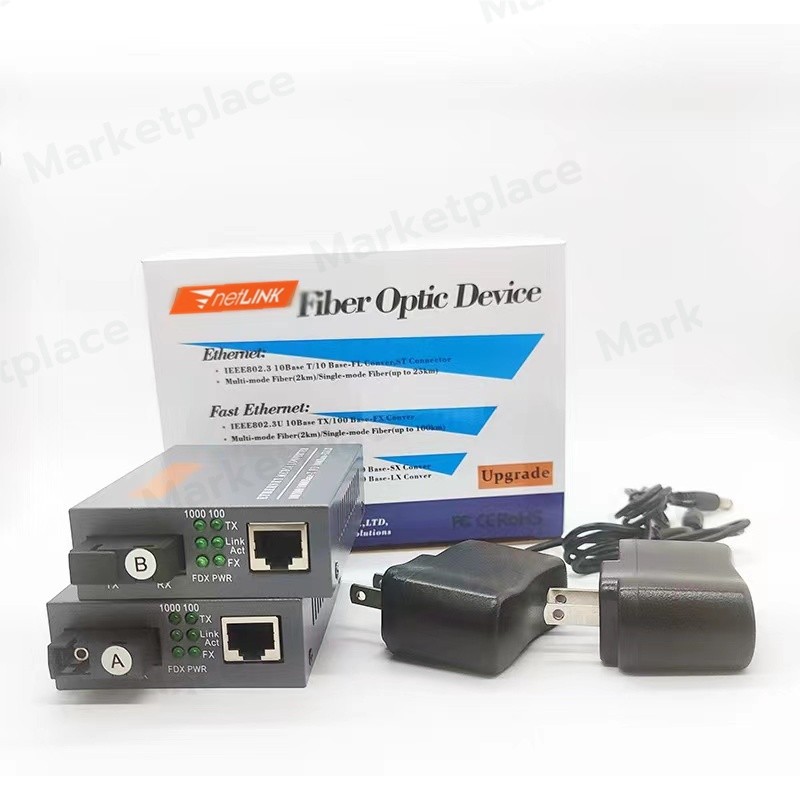 MONQIQI NetLINK Gigabit Media Converter 10/100/1000 MBPS HTB-GS-03 (A/B) Fiber Optic 20KM