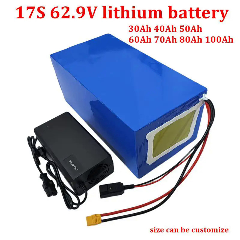 60v 80ah 40Ah 62.9V 100Ah li-ion battery BMS 17S 30Ah 62.9V 50Ah 60Ah lithium for 3000w scooter bicy