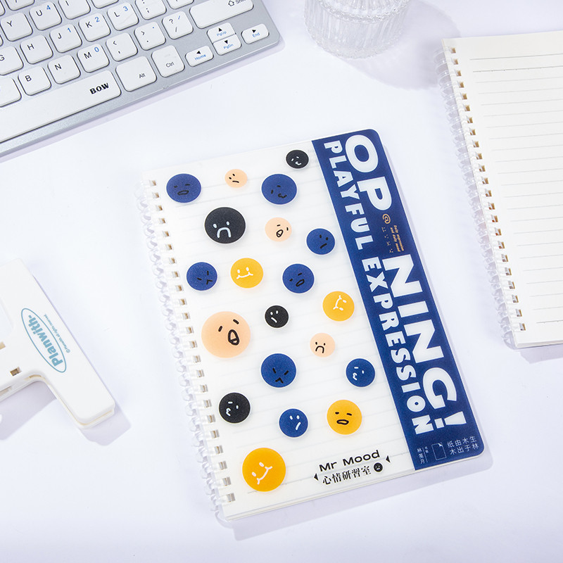 สมุดสันลวด A5 เส้นบรรทัด 80แผ่น 14.2x20.5ซม. คละลาย LB5A51-6954