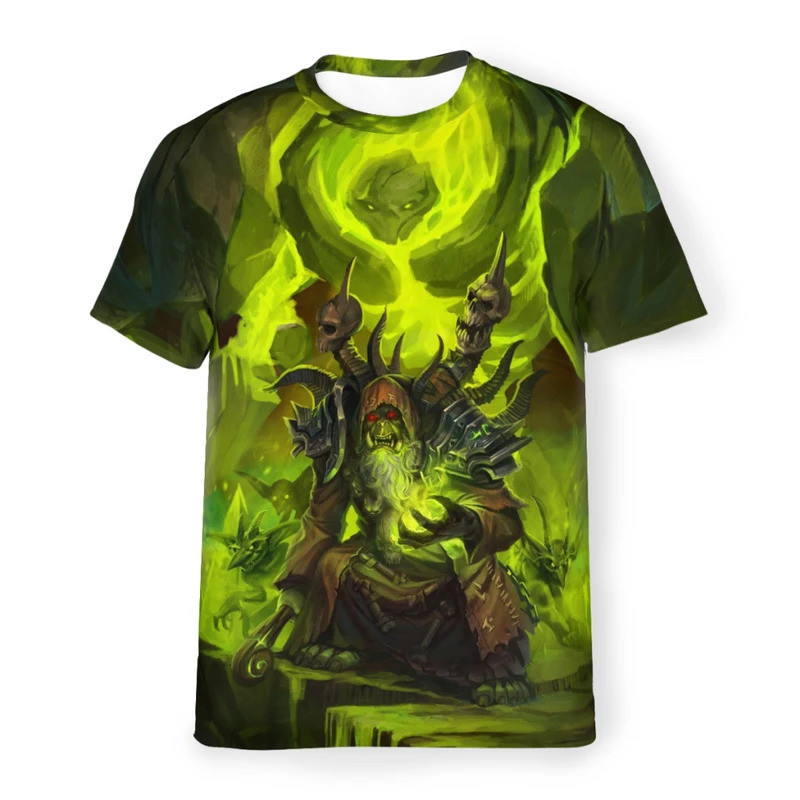 เสื้อยืดโพลีเอสเตอร์ World of Warcraft_66505176พิมพ์เสื้อยืดผู้ชายบางเสื้อผ้าตลก