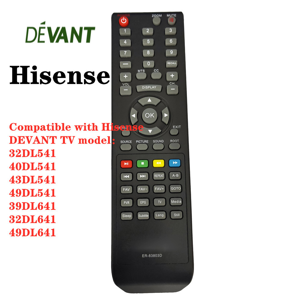 DEVANT Hisense ER-83803D รีโมทคอนโทรล 32DL541/ 40DL541/ 43DL541/ 49DL541/ 39DL641/ 32DL641/ 49DL641