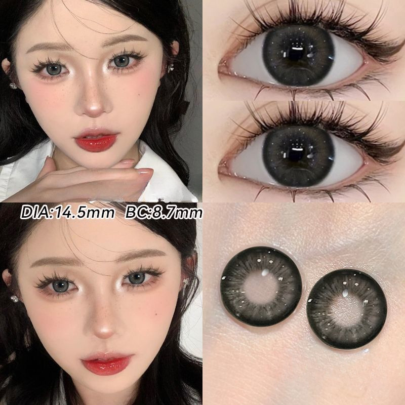 [ใบสั่งยา-0.00~-6.00] คอนแทคเลนส์สี 1 คู่ คอนแทคเลนส์สายตาสั้น คอนแทคเลนส์ 6 เดือน 14.0mm/14.5mm 009