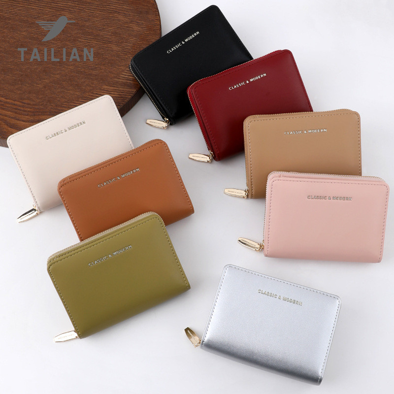 2025 ใหม่ Ladies Leather Niche Simple Wallet Ladies Multi-card Small Purse