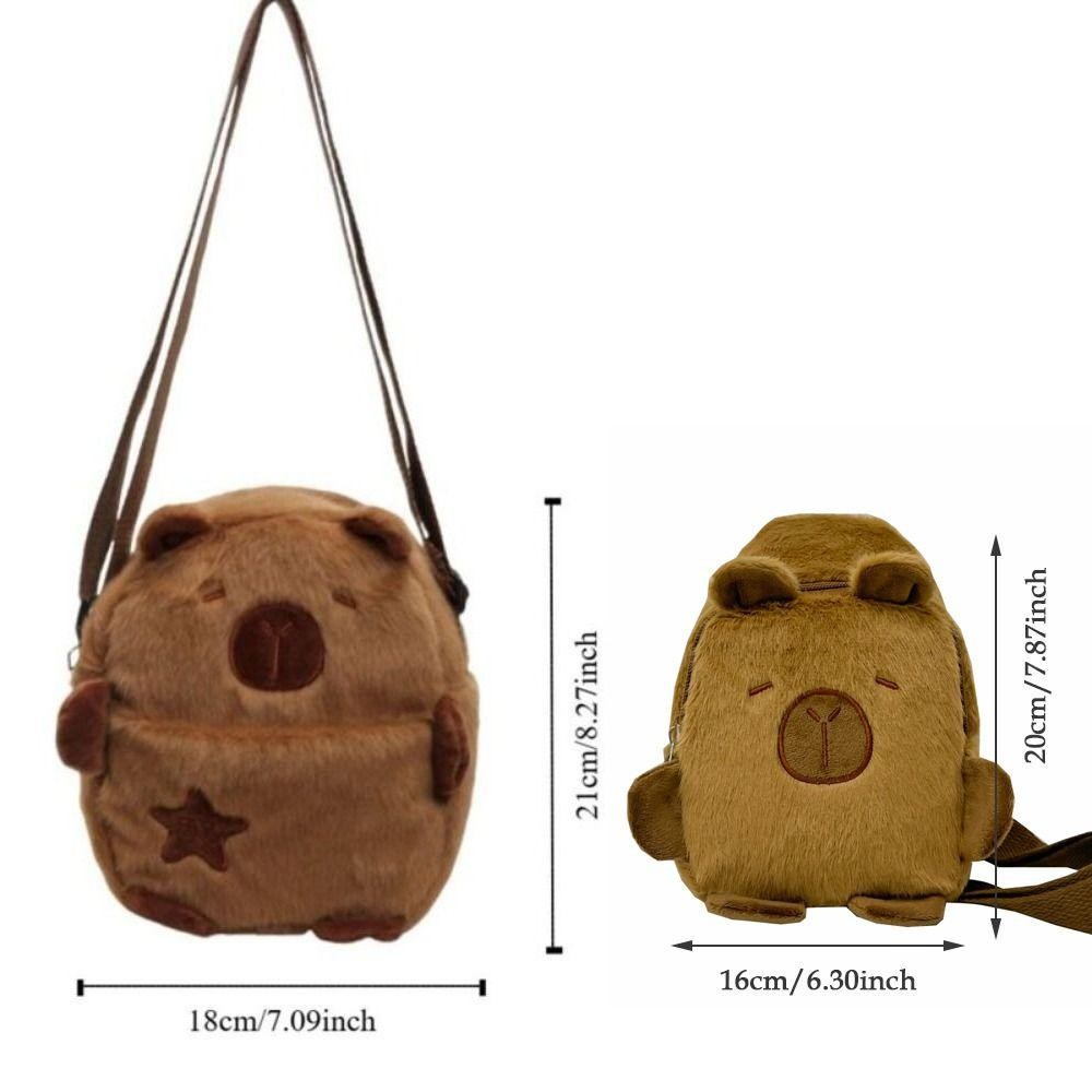 Uumir กระเป๋าสะพายไหล่,กระเป๋าโทรศัพท์ Crossbody ความจุขนาดใหญ่ตุ๊กตา,พร้อมสายรัดปรับได้การ์ตูน Capybara กระเป๋าคาดหน้าอกซิป