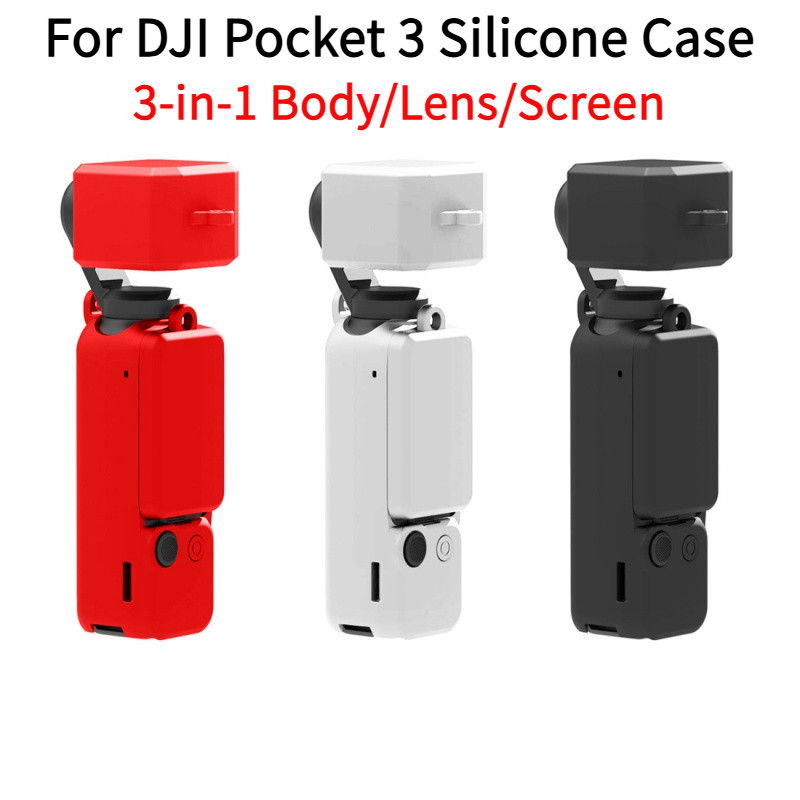 ซองซิลิโคน DJI Osmo Pocket 3 Case เคสซิลิโคน กล้องหน้าจอเลนส์ป้องกันร่างกาย อุปกรณ์เสริม DJI Pocket 3 Accessories
