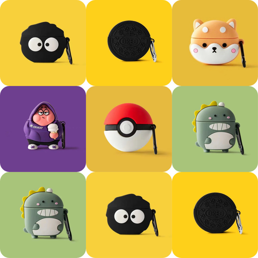 สําหรับ Jeep EW011 Case เคส เคสหูฟังบุคลิกภาพ บิสกิตจําลอง briquettes สีเขียวมังกรน่ารัก