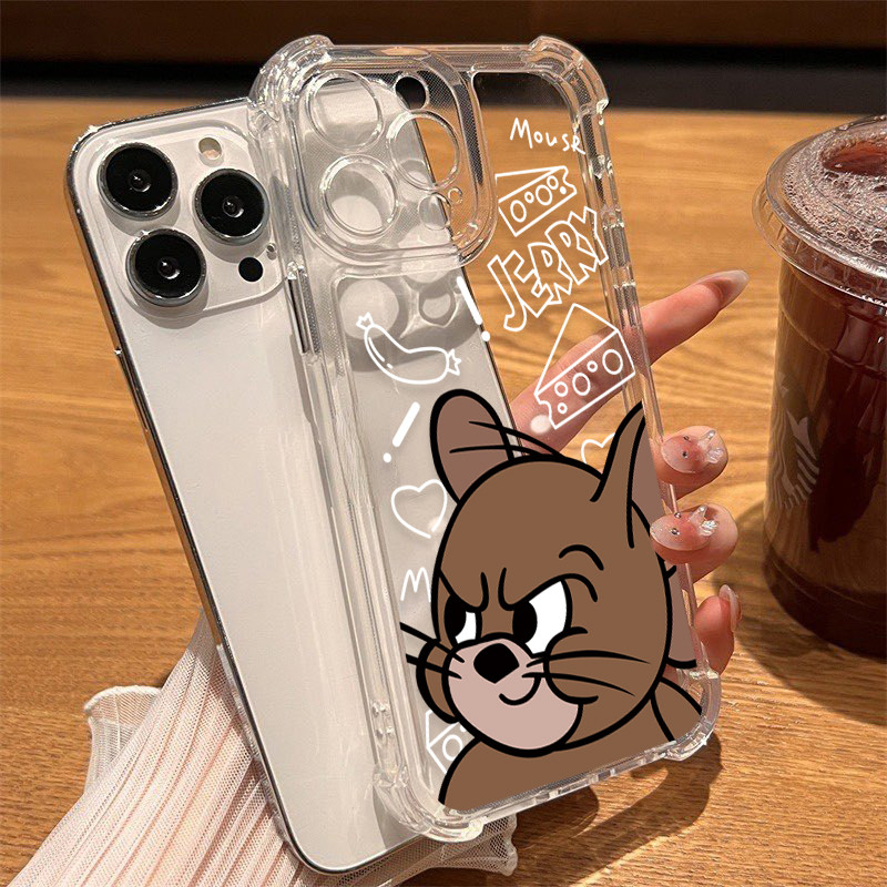 🔥MAX🔥 เคสโทรศัพท์มือถือแบบใส กันกระแทก เมาส์ชื่อเจอร์รี่for 7 Plus X/XR 11/13/12/14/15 Plus เคสโทรศัพท์