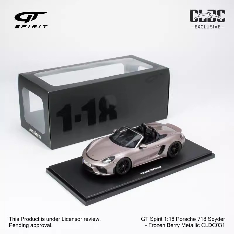 GT SPIRIT Porsche 718 SPYDER Ice Plum เวอร์ชั่นจีน CLDC031 GTS