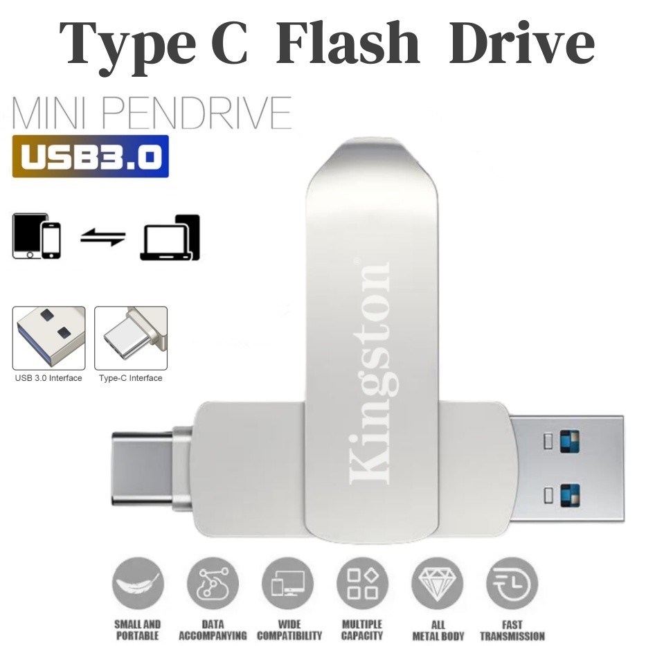 Typec Usb Thumbdrive 1TB TypeC แฟลชไดรฟ์ 2TB Usb แฟลชไดรฟ์สําหรับโทรศัพท์ Otg Pendrive Storage