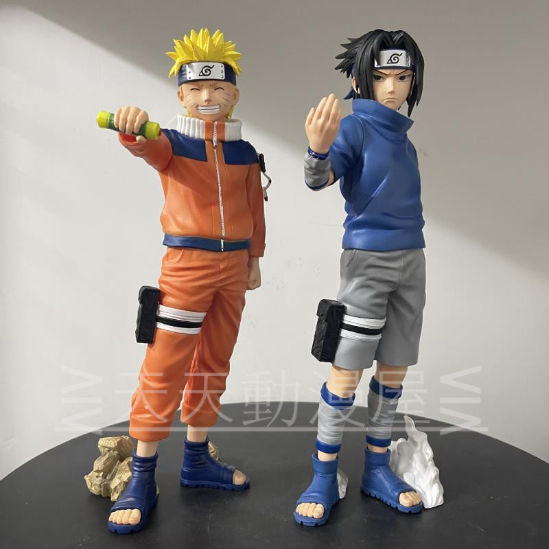 จัดส่งฟรี Naruto Model Stand Resonance Series Juvenile Naruto Juvenile Sasuke Growth Road Anime Peripheral Doll Box Gift