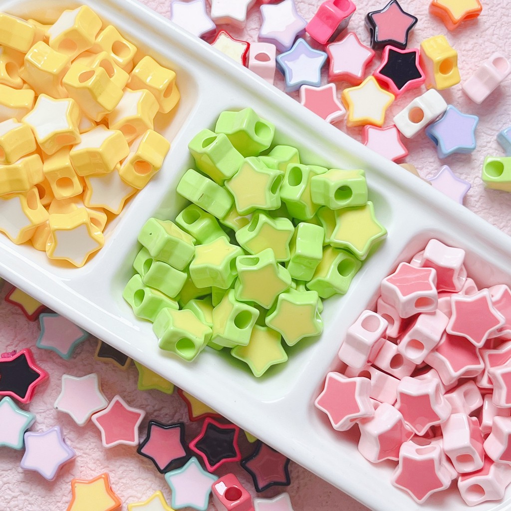 10 ชิ้น/เซ็ต 16 มม.อะคริลิค Star ลูกปัดสําหรับ Jewlery ทํา DIY ตกแต่งโทรศัพท์พวงกุญแจ Beadable ปากกาอุปกรณ์เสริม
