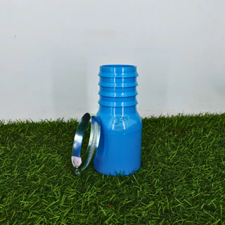 (1ตัว) ข้อต่อสายส่งน้ำ PVC 2นิ้ว 3นิ้ว (แถมฟรีสายรัด1เส้น) สายส่งน้ำ+ท่อPVC สายส่งน้ำ สางยาง สายดูดน้ำ (สีฟ้า)