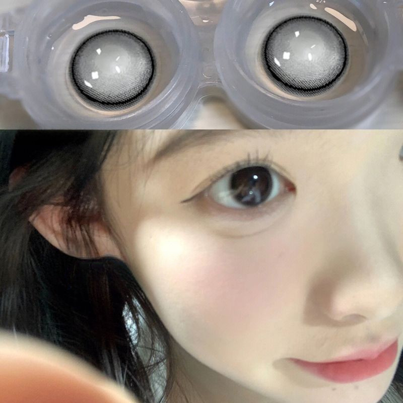 【Conan Glasses】-100~800° คอนแทคเลนส์ ประพฤติตัวดีและไร้เดียงสา คอนแทคเลนส์สีดำโบราณ 2024 รูปแบบใหม่ DK เส้นผ่านศูนย์กลางเล็ก