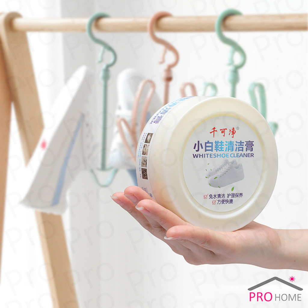 Prohome ครีมขัดรองเท้า 120g น้ำยาขัดรองเท้าขาว ไม่ต้องล้าง พร้อมฟองน้ำสำหรับขัด Shoe Cleaning Cream