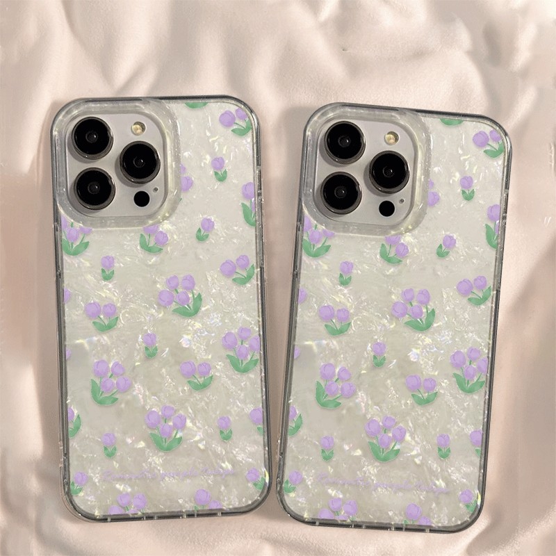 เคสไอโฟน13 For IPHONE 11 12 14 15 16 Pro max 14 15 16 Plus X XR XSMAX 7PLUS เคสโทรศัพท์หรูหราโฮโลแกรมสายรุ้งดอกไม้สีม่วง ราคา ถูกที่สุด ดีลบีเคเค แกลเลอรีภาพที่ 9