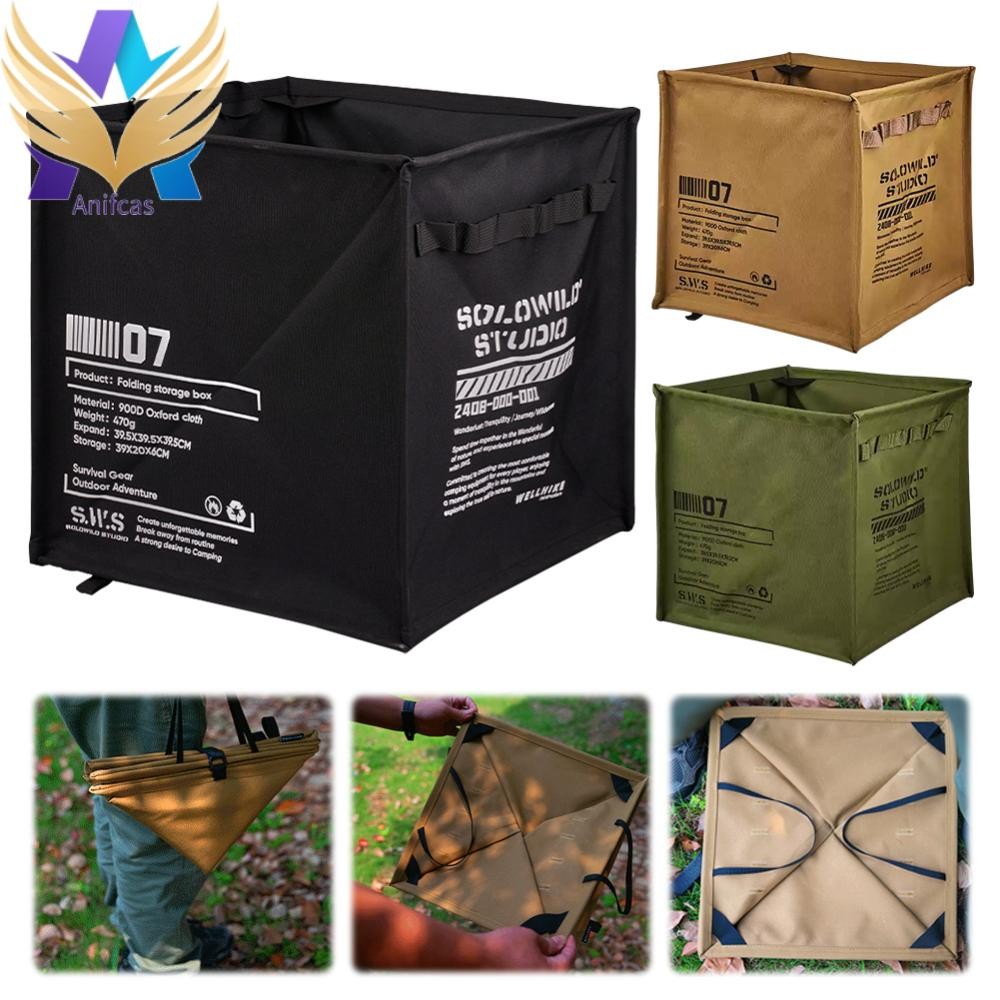 Camping Recycle Bin ถังตั้งแคมป์พับได้ความจุขนาดใหญ่สําหรับกระเป๋าเป้สะพายหลังตกปลา