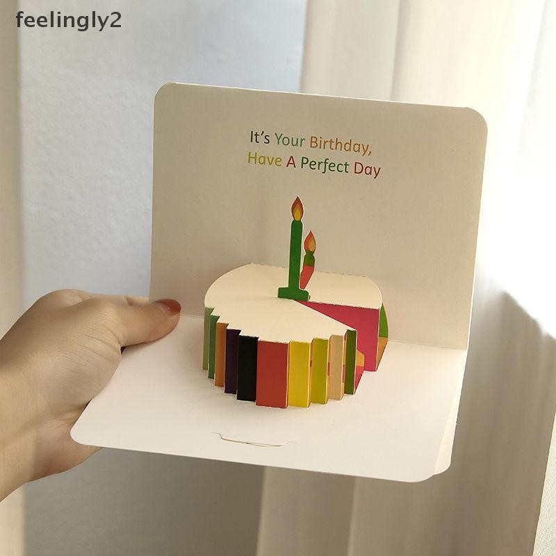 {ปีใหม่} 3d Happy Birthday Card เค้กดอกไม้การ์ดพร้อมซองจดหมายการ์ดวันเกิดตลกสําหรับผู้หญิงผู้ชายเพื่อนเด็กการ์ดอวยพรของขวัญปาร์ตี้ {th}