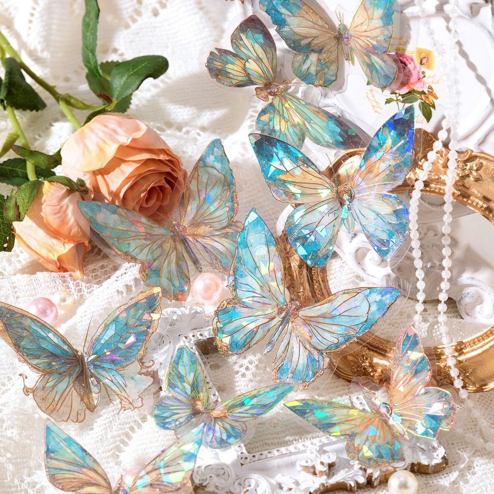 ใหม่ 20 ชิ้น/เซ็ตแฟชั่น 3D สีชมพูผีเสื้อ Creative สติ๊กเกอร์ติดผนังสําหรับ DIY สติ๊กเกอร์ติดผนัง Mod