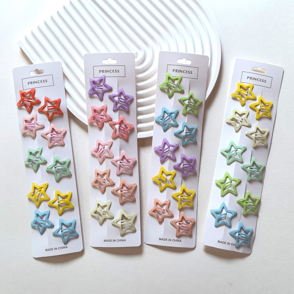 10 ชิ้น Candy สี Star กิ๊บติดผมสาว BB Hairpin เด็กหวานด้านข้าง Barrettes ผู้หญิง Headwear เด็กแฟชั่นอุปกรณ์เสริมผมของขวัญ