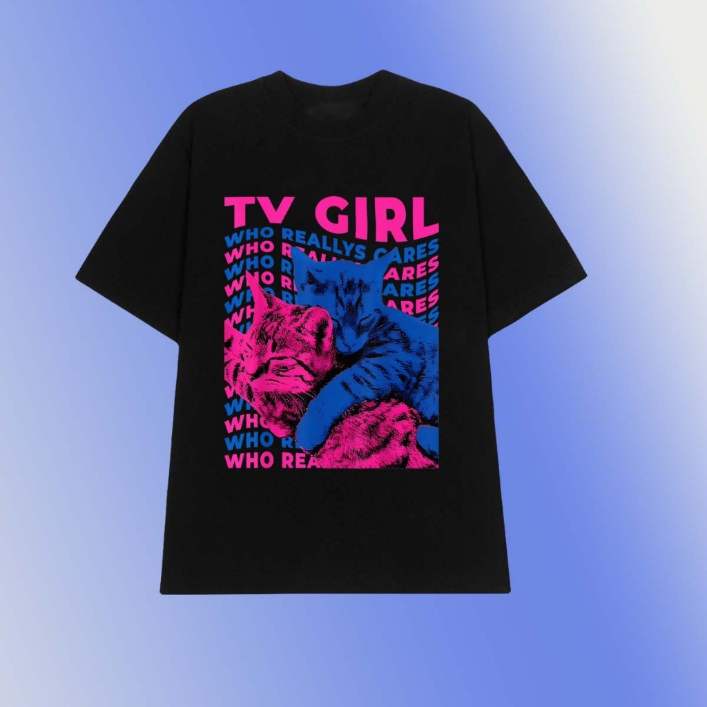 พร้อมส่ง/เสื้อ Tv Girl Who Really Care Poster ไม่จำกัดเพศ ราคาถูก ฝ้าย 100% ขนาด