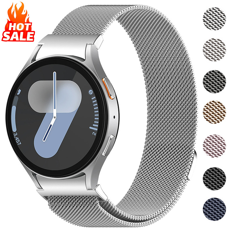 Milanese Loop สายแม่เหล็กสําหรับ Samsung Galaxy Watch 7/6/5/4 ขนาด 40/44 มม. และ 5Pro, รองรับ Galaxy Watch 6/4 Classic 43/47 มม.