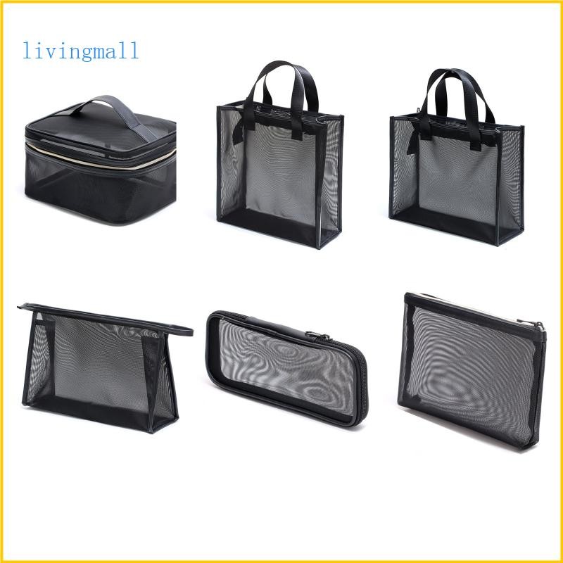 LIVI ตาข่ายแต่งหน้า กระเป๋าใส่เครื่องสําอาง อุปกรณ์อาบน้ําสําหรับเดินทาง