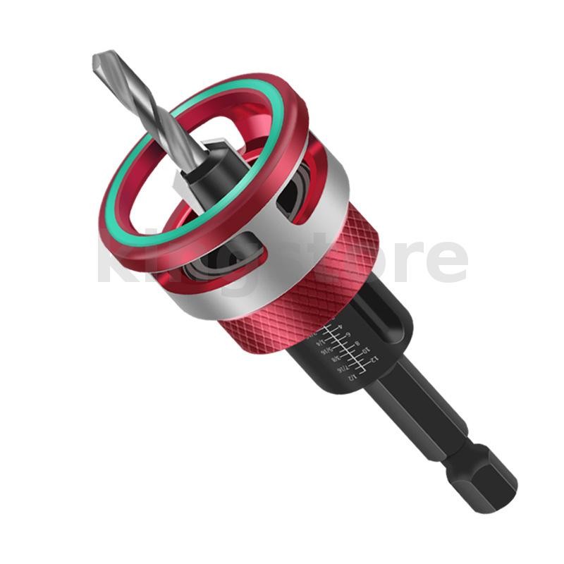 5 ชิ้น Countersink เจาะชุด Bit ความลึกหยุดคุณภาพสูง 6542 เหล็กและอลูมิเนียม Multi-ขนาดสําหรับงานไม้ Precision เจาะและ Ease ของใช
