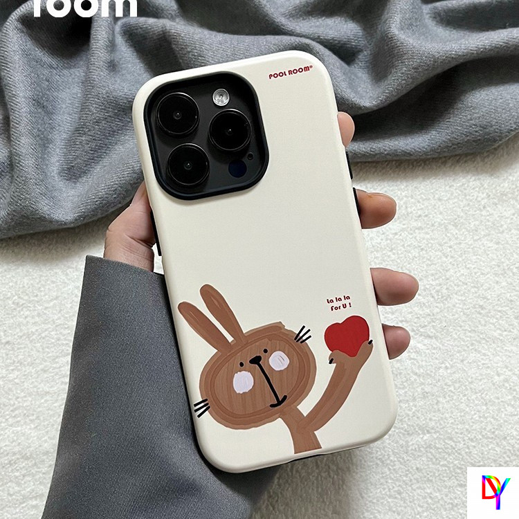 สําหรับ iPhone15/16/17Promax Feilin 2-in-1 เคสโทรศัพท์ Doodle กระต่าย apple 12/13/14pro ขั้นสูง Double-Layer แฟชั่น 11/12 7/8Plus กรณี