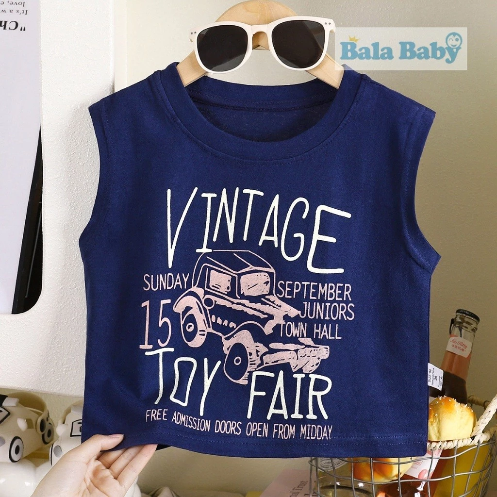 เสื้อแขนกุดเด็ก เสื้อยืดเด็กผู้ชาย เสื้อกั๊ก แฟชั่นเกาหลีน่าร้อน Size 80-120 cm BXT24 thumbnail 4