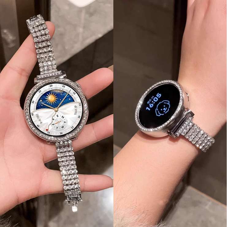 Shinny Diamond Strap Case for huawei watch gt 6 สาย Huawei Watch GT 5 Pro สาย Hard เคส Huawei watch 