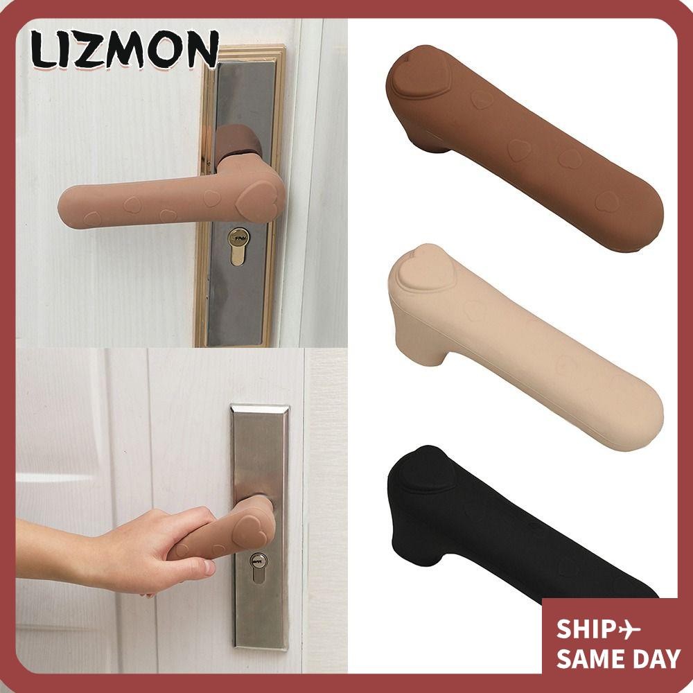 LIZMON ฝาครอบลูกบิดประตู,ซิลิโคนป้องกันไฟฟ้าสถิตย์มือจับประตู,แบบพกพาเงียบป้องกันการชนกัน Anti-Slip Doorknob Sleeve Home