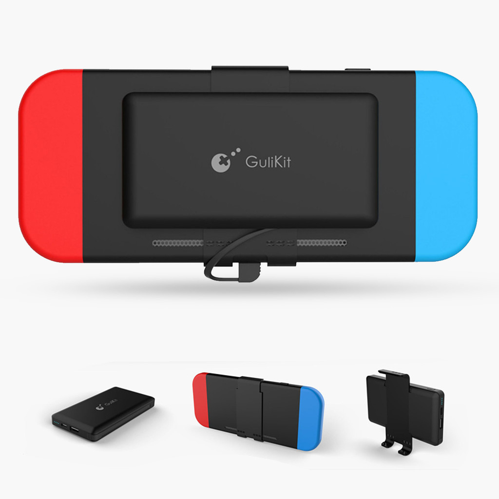 Gulikit Switch Battery Pack สําหรับ OLED/Regular NS - เครื่องชาร์จพกพา 10000mAh พร้อมชาร์จเร็ว, Clip-On Power Bank สําหรับ Nintendo Switch Handheld & Docked Mode, Travel-Friendly Backu
