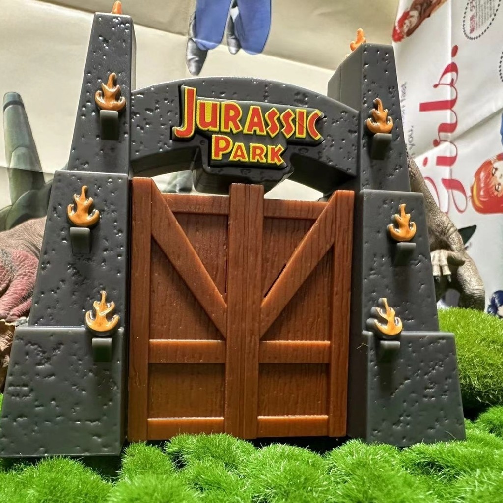 Jurassic Park Gate Arch ทางเข้าสวนไดโนเสาร์พร้อมเอฟเฟกต์เสียง Hasbro Out